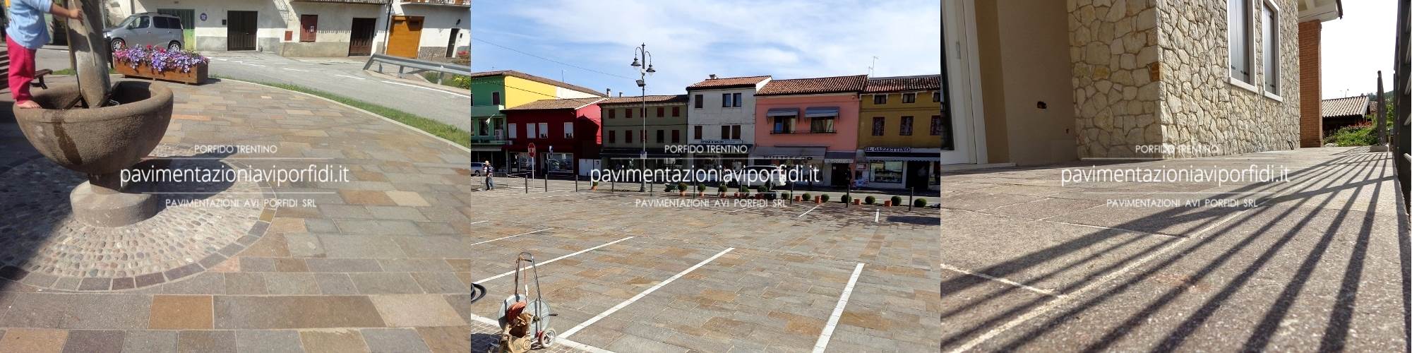 Piastrelle segate di porfido trentino